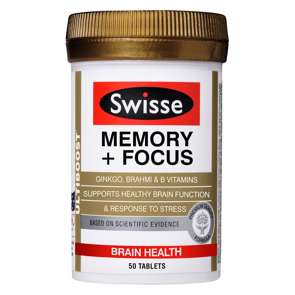 Swisse Ultiboost Memory + Focus 50 Tablets